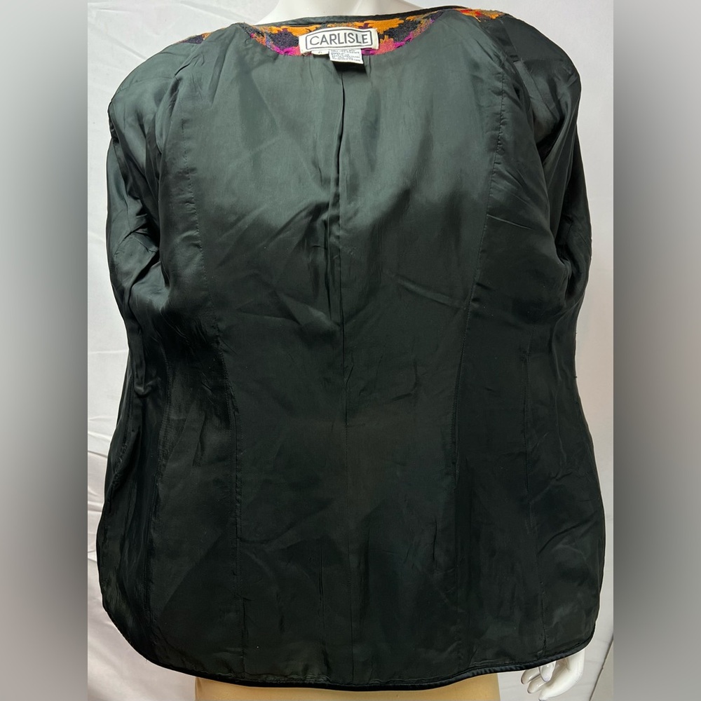 Vintage Carlisle Women’s 6 Wool Silk Geometric Woven Blazer Jacket Coat - Picture 12 of 12